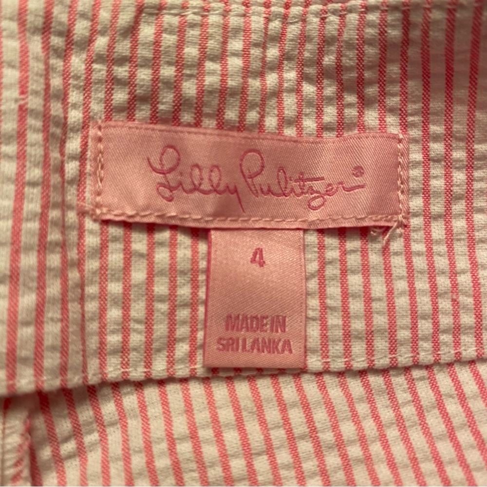 Lilly Pulitzer Izzy Skort Womens Size 4 Pink White Stripes Seersucker - Picture 5 of 8